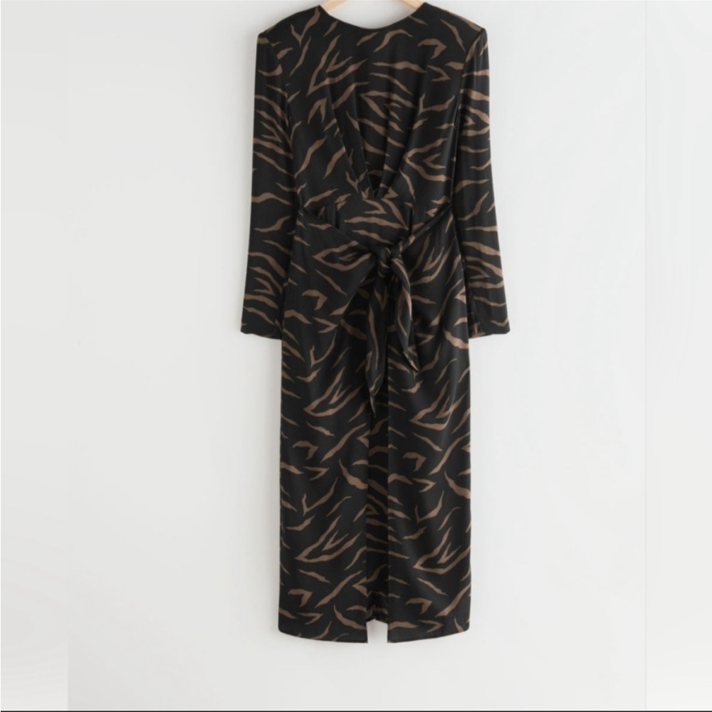 (New) & Other Stories Midi Slit Dress in Zebra Print